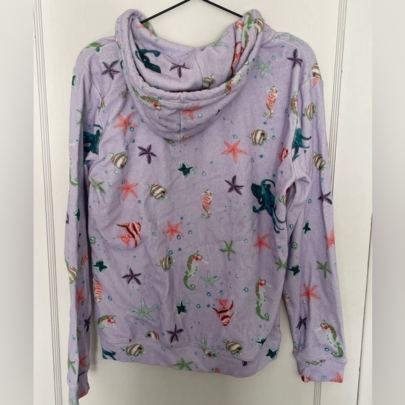 New! Hill House The Allie Zip-Up - Sea Creatures Terry Cloth - Picture 3 of 6